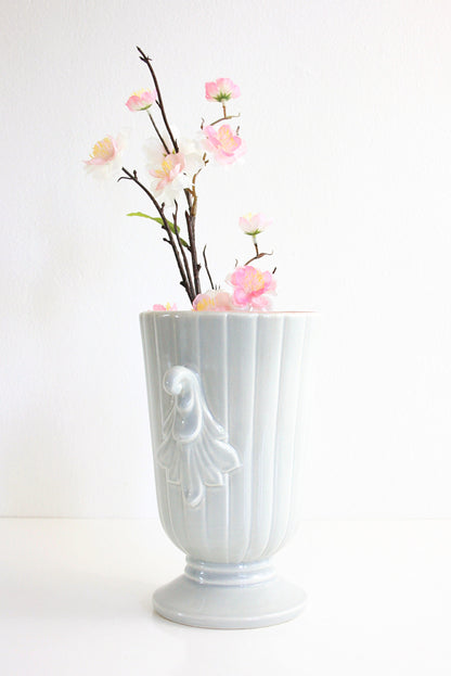 SOLD - Vintage Mid Century Red Wing Pottery Vase in Dove Gray and Pink
