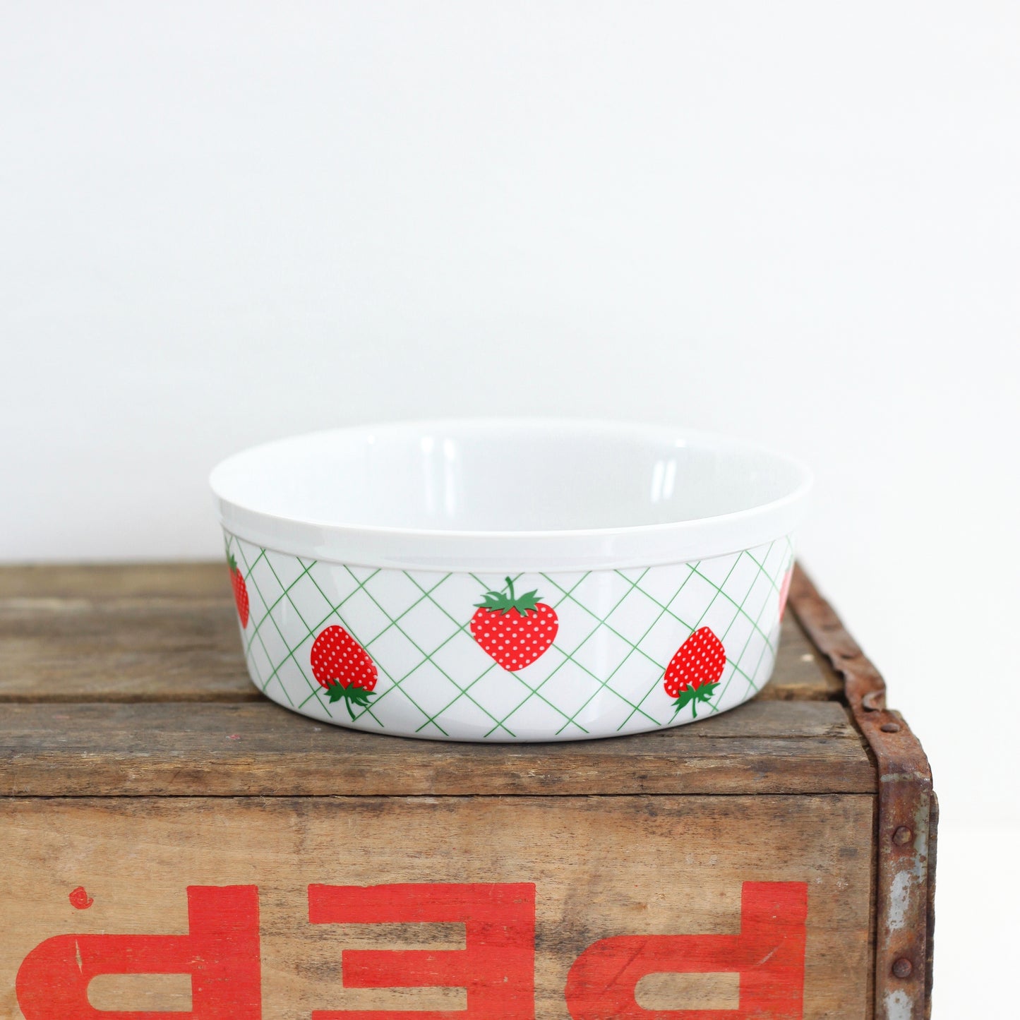 SOLD - Vintage Strawberry Soufflé Dish