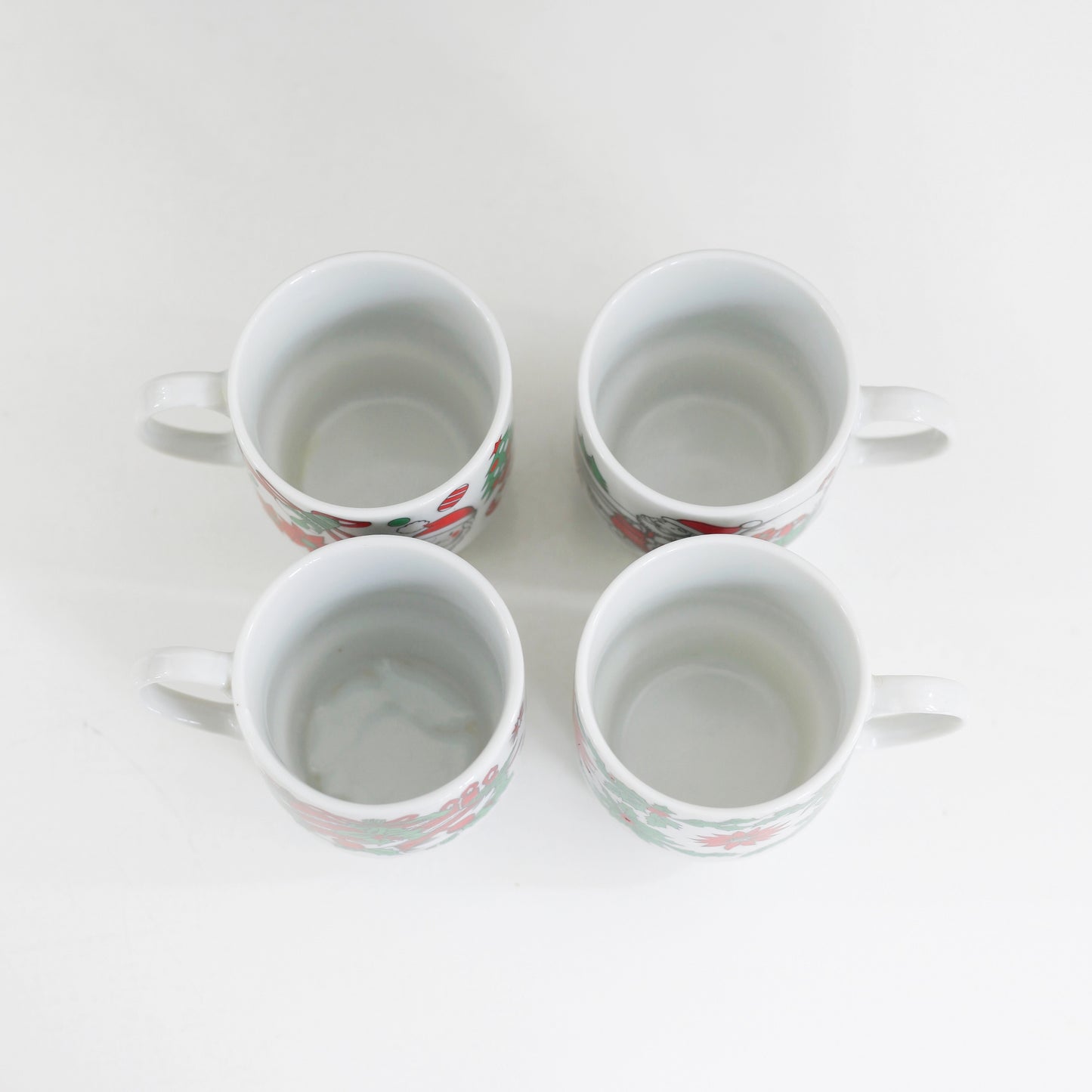 SOLD - Mid Century Stacking Christmas Mugs