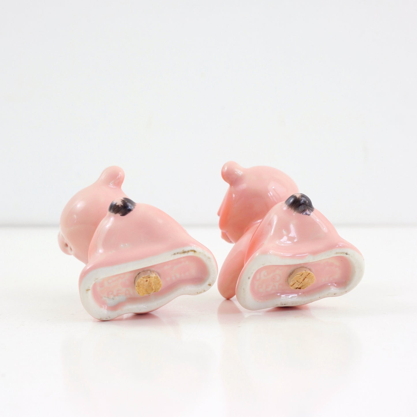 SOLD - Vintage Pink Hugging Bears Salt & Pepper Shakers