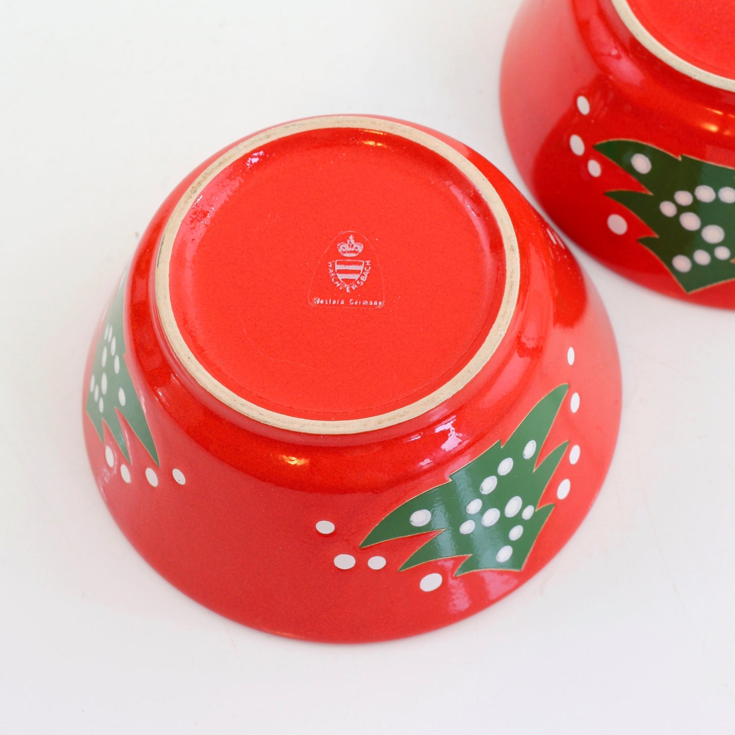 SOLD - Vintage Waechtersbach Western Germany Christmas Tree Cereal Bowls