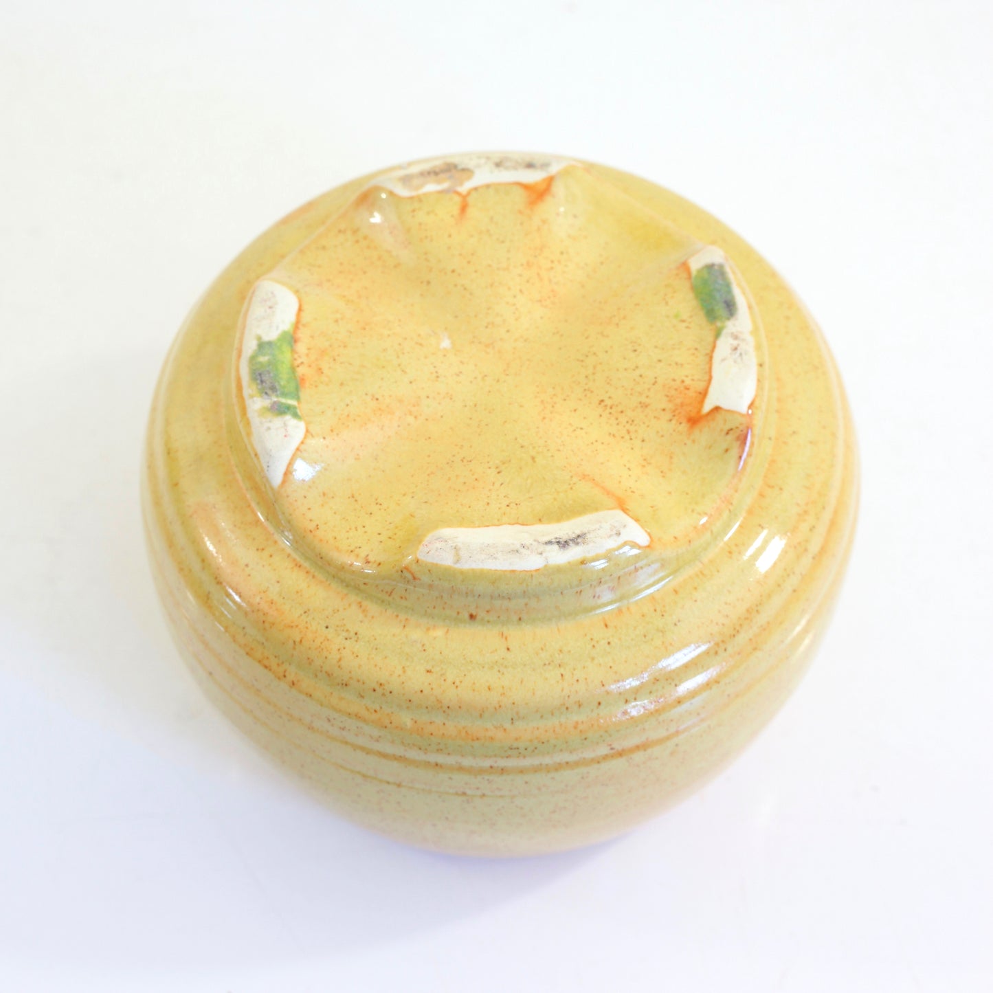 SOLD - Mid Century Mustard Yellow Footed Planter