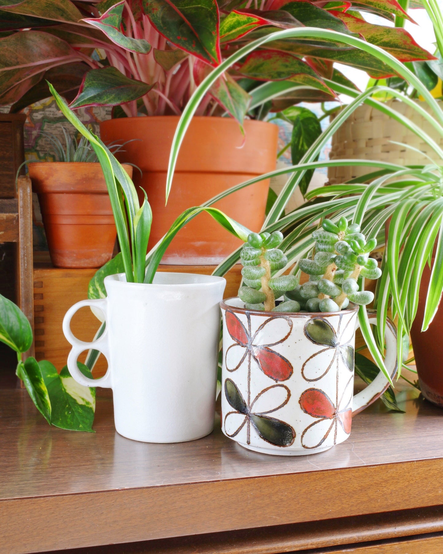 SOLD - Vintage Stoneware Pinwheels Mug
