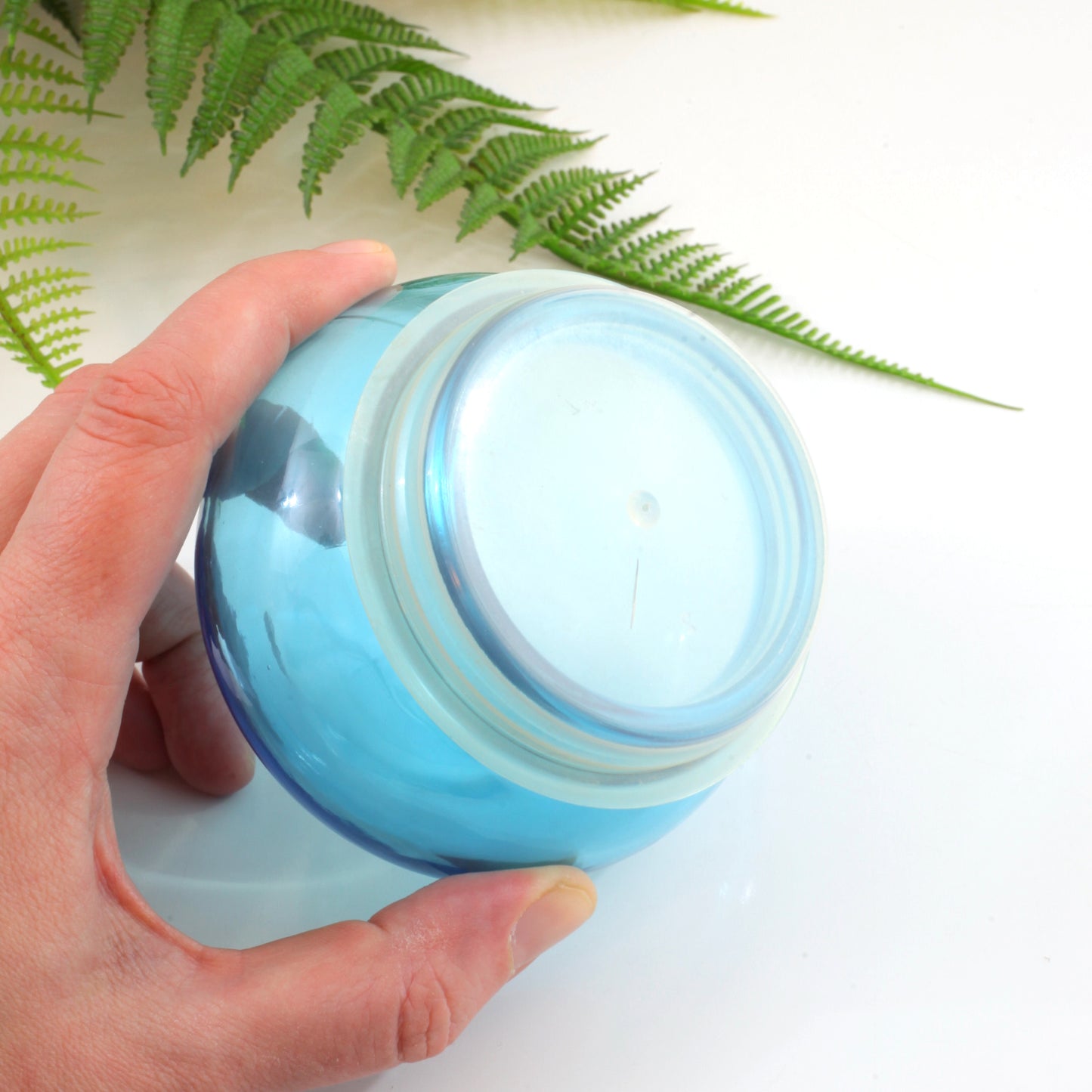 SOLD - Vintage Turquoise Blue Glass Apothecary Jar from Belgium