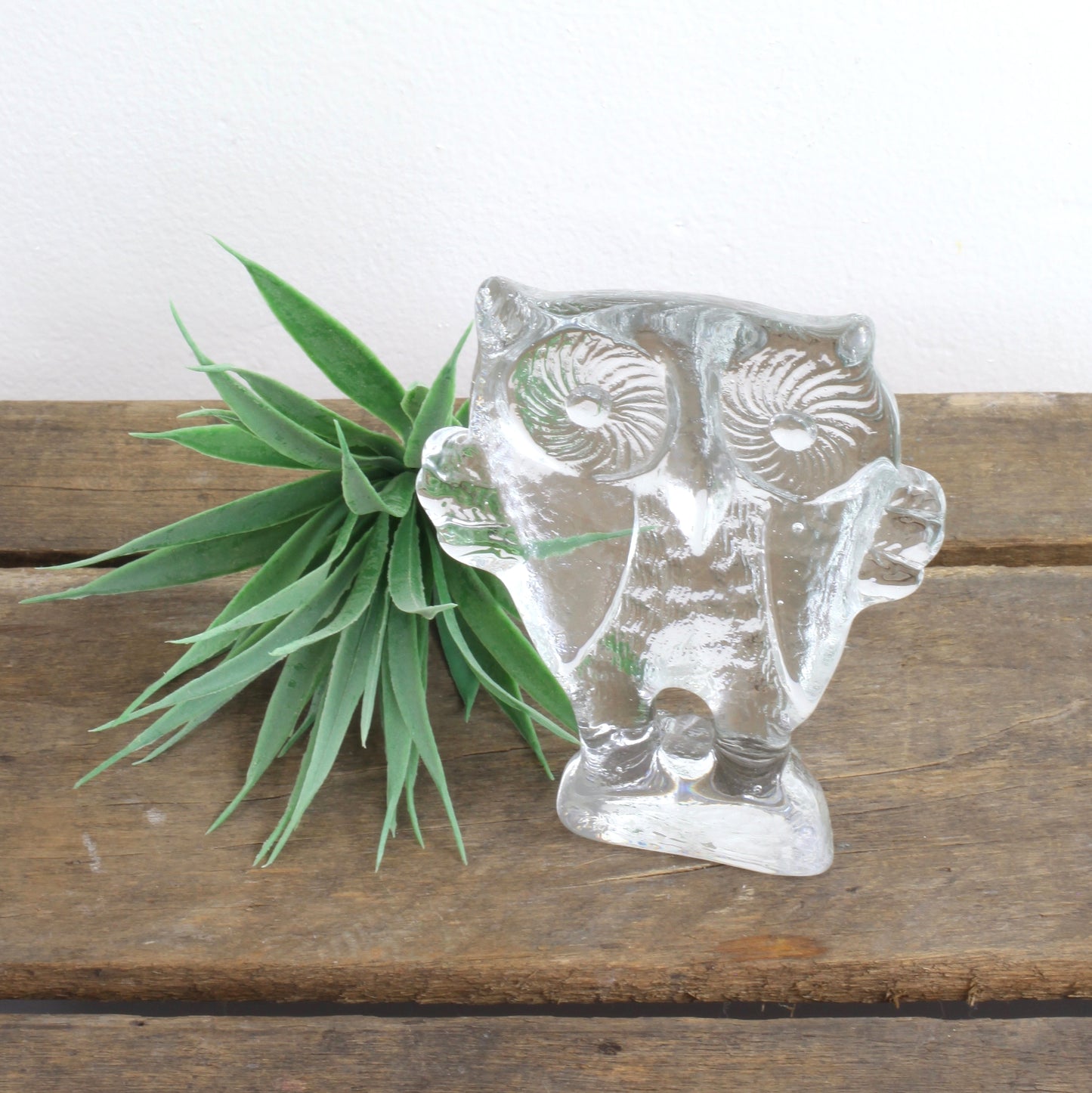 SOLD - Vintage Art Glass Owl by Erik Hogund for Kosta Boda Sweden