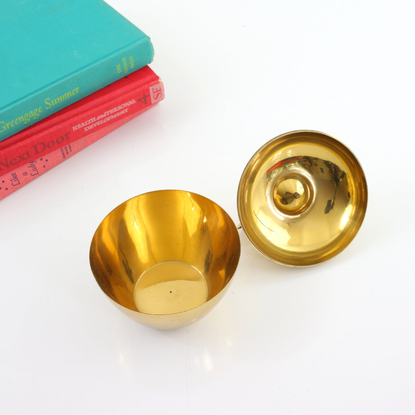 SOLD - Vintage Brass Apple Container