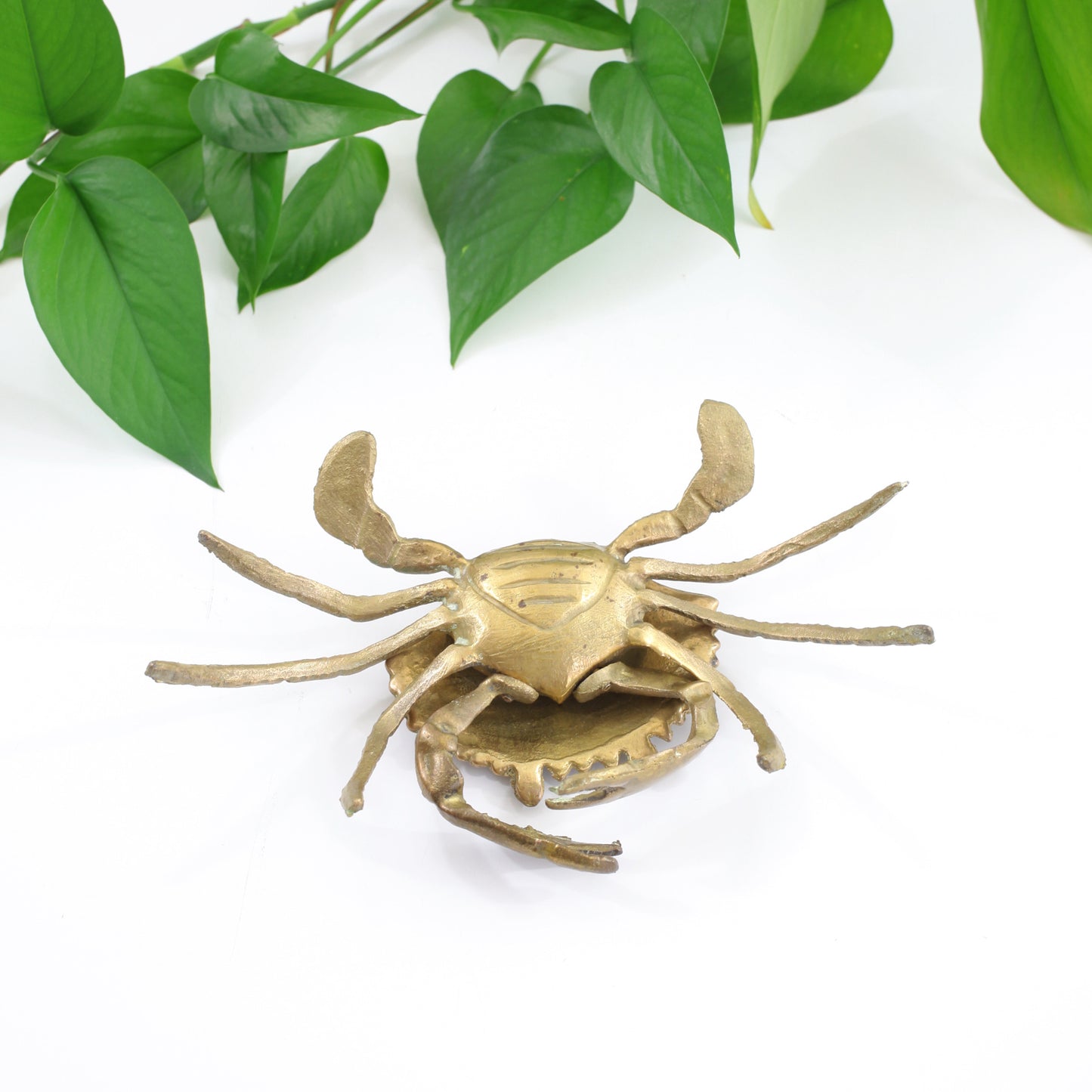 SOLD - Vintage Brass Crab Ashtray / Trinket Box
