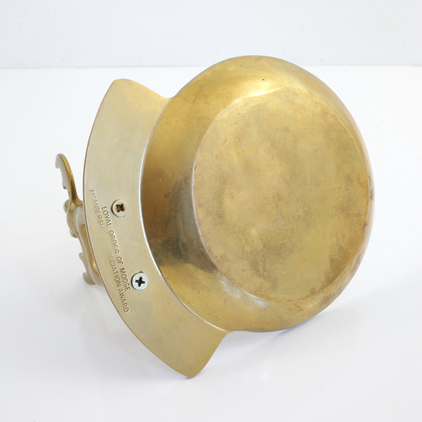 SOLD - Vintage Brass Moose Trinket Dish / Loyal Order of Moose Membership Appreciation Award