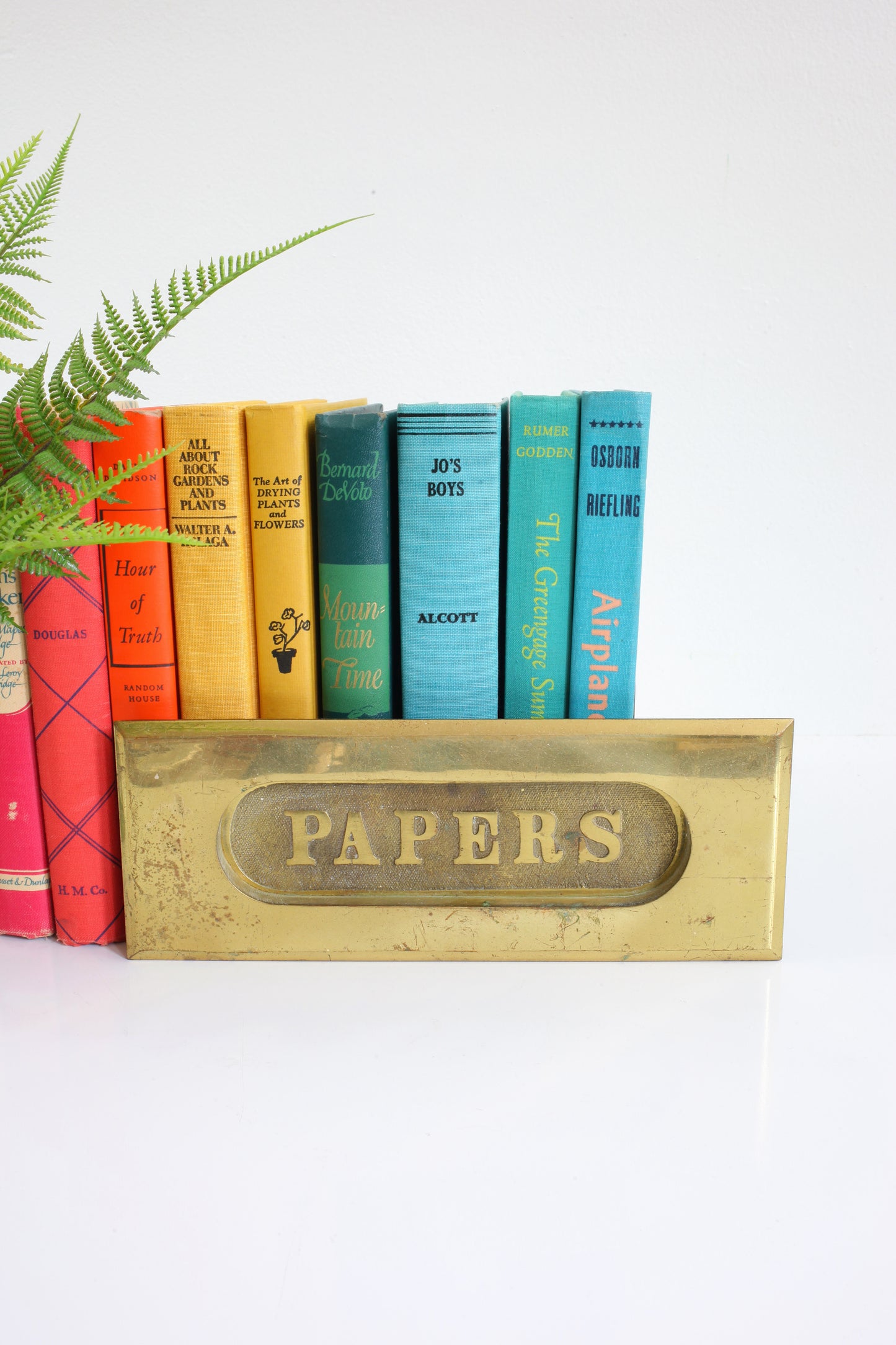 SOLD - Vintage Brass 'Papers' Mail Slot