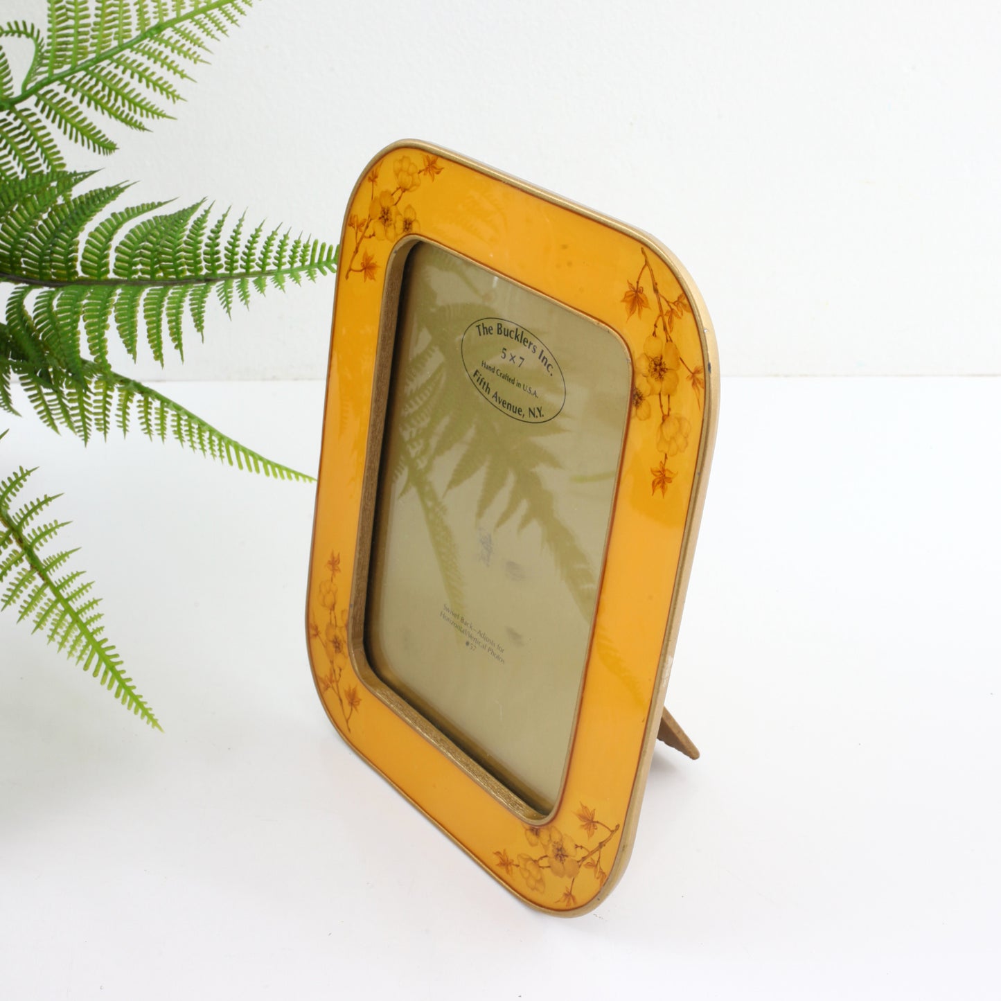 SOLD - Vintage Enamel Buckler's Picture Frame