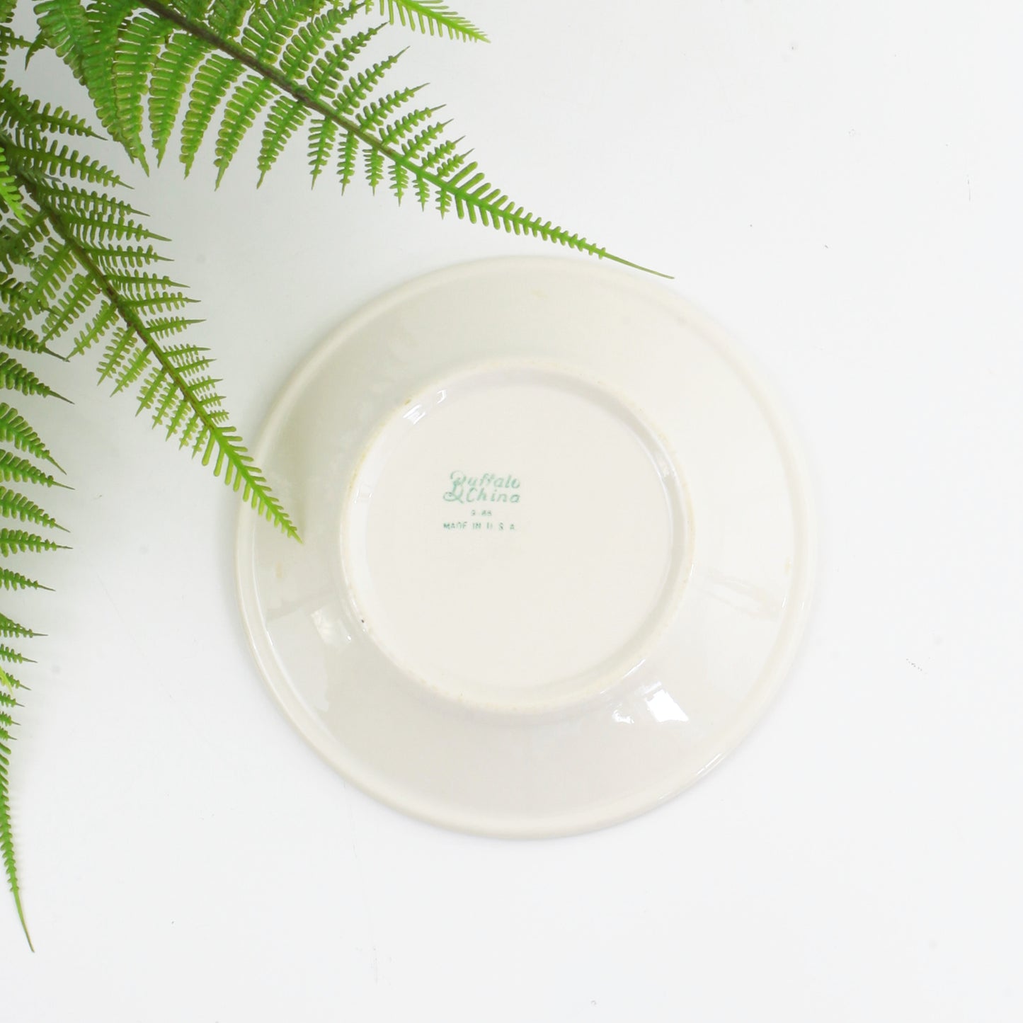 SOLD - Vintage Buffalo China Pink & Brown Raindrop Restaurant Ware Plates