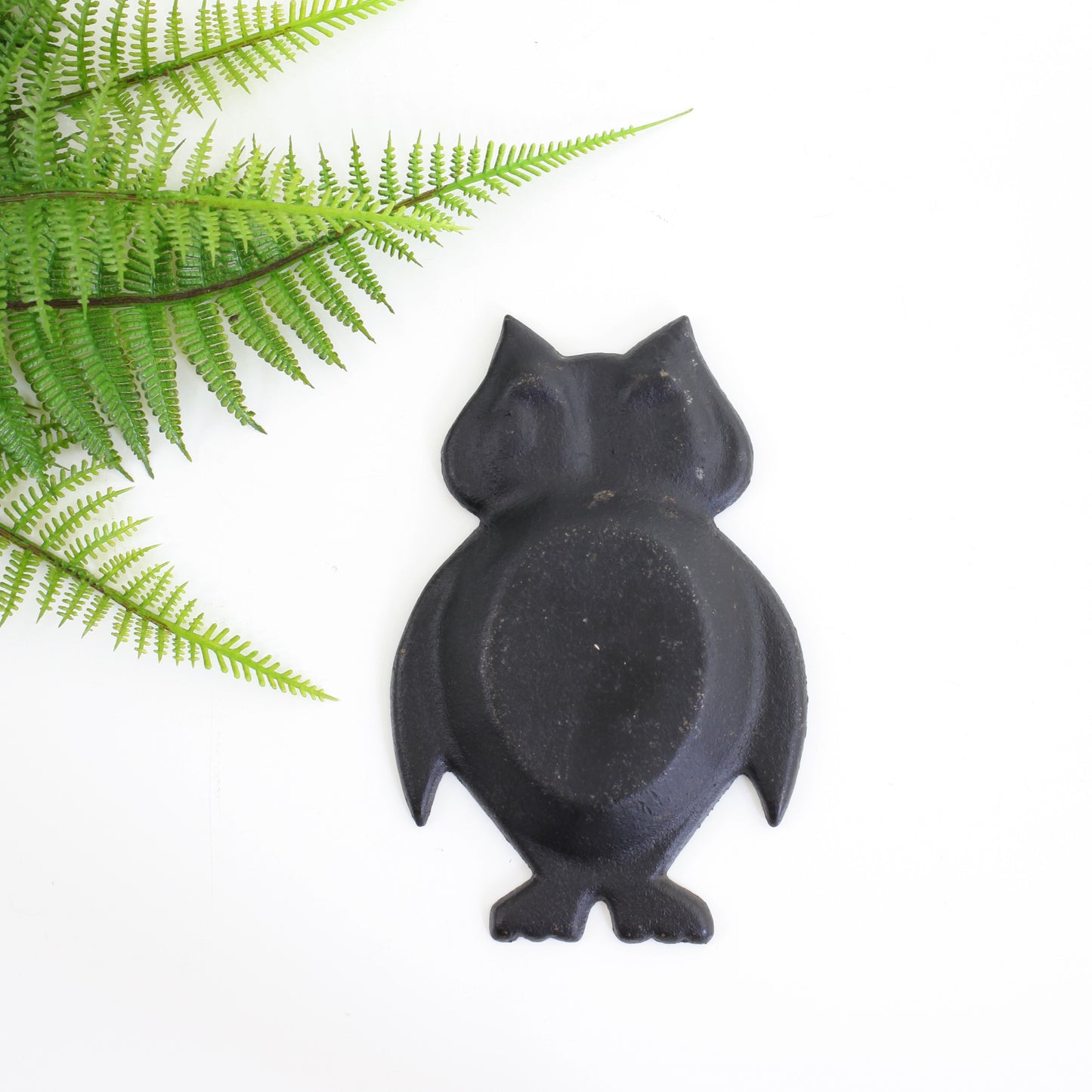 Mid Century Cast Metal Owl Trinket Dish