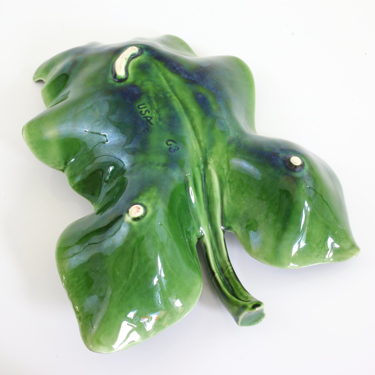 SOLD - XL Mid Century Ceramic Caladium Leaf Dish