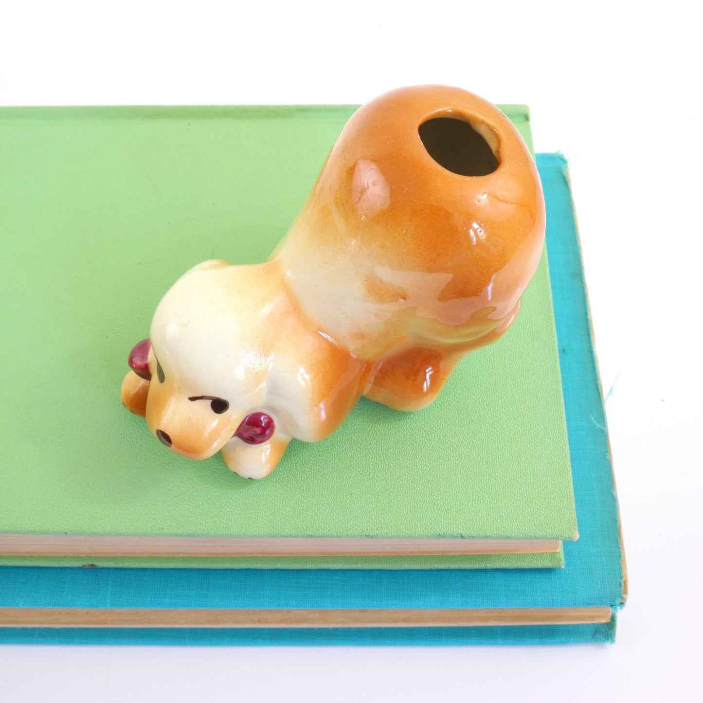 SOLD - Kitschy Vintage Ceramic Dog Vase