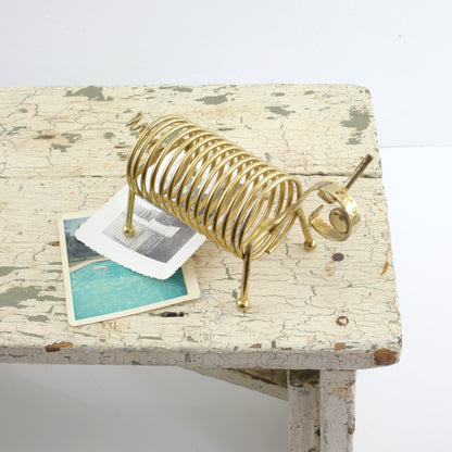 SOLD - Mid Century Coiled Wire Animal Letter Holder