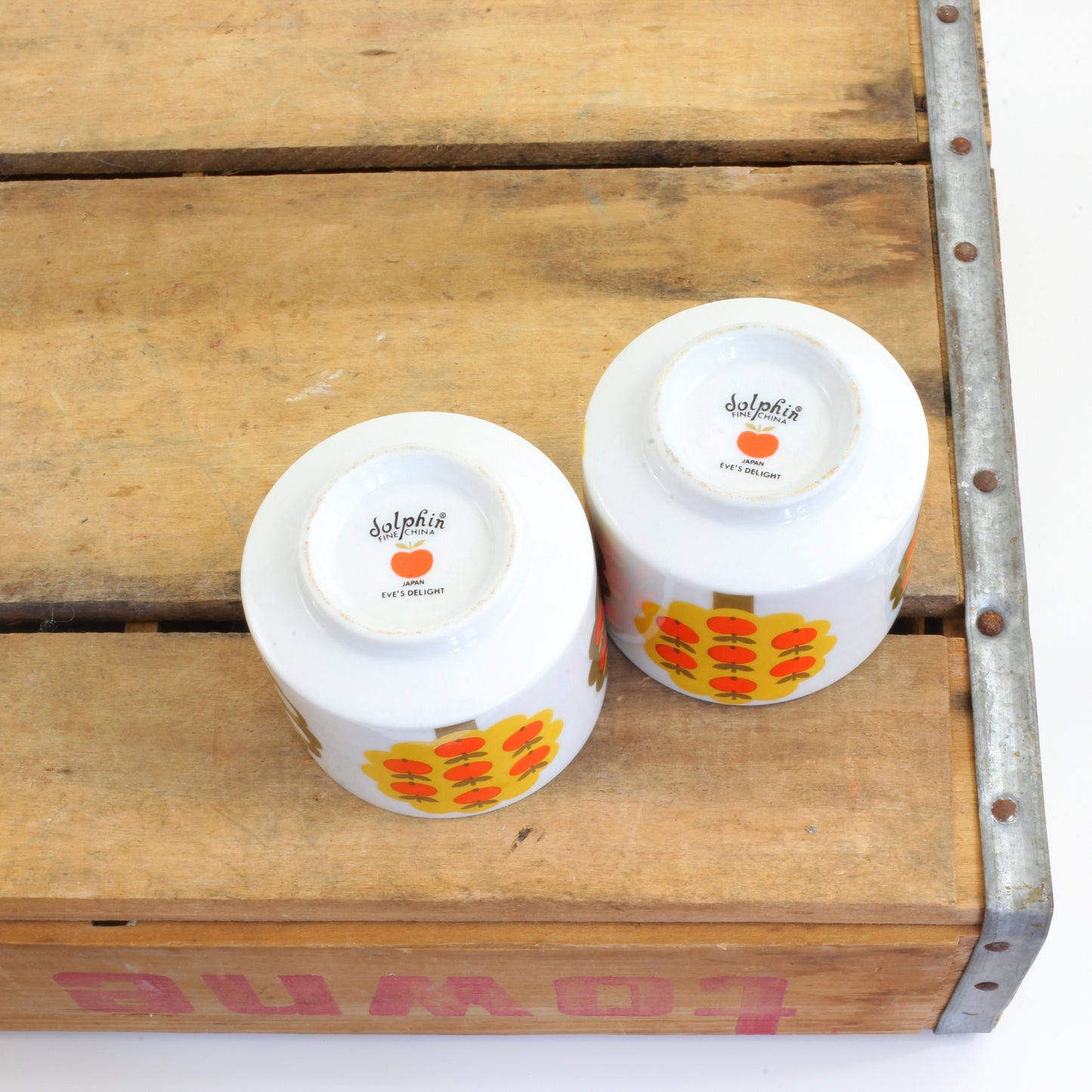 SOLD - Vintage Dolphin Fine China "Eve's Delight" Apple Tree Tea Cups