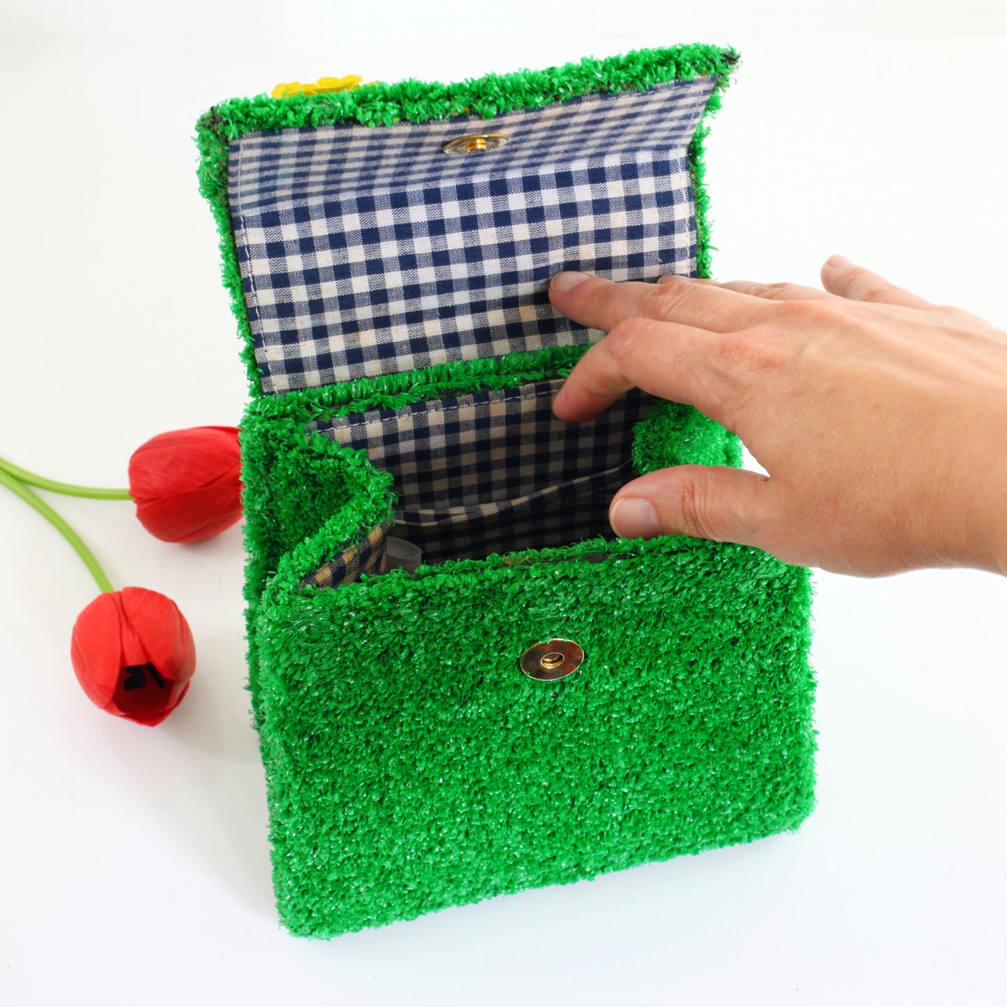 SOLD - Kitschy Vintage Artificial Grass Purse