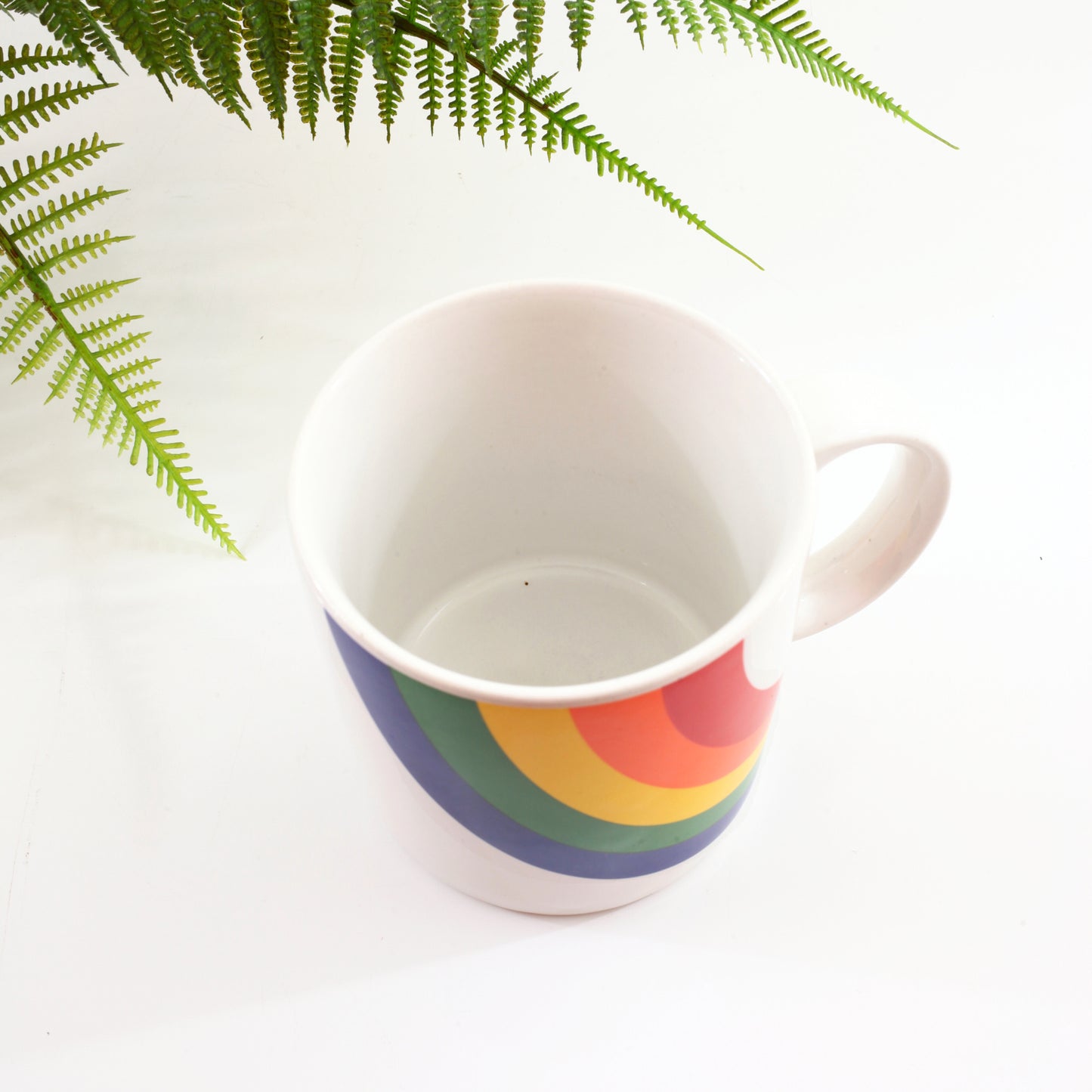 SOLD - Vintage 80s Rainbow Coffee Mug