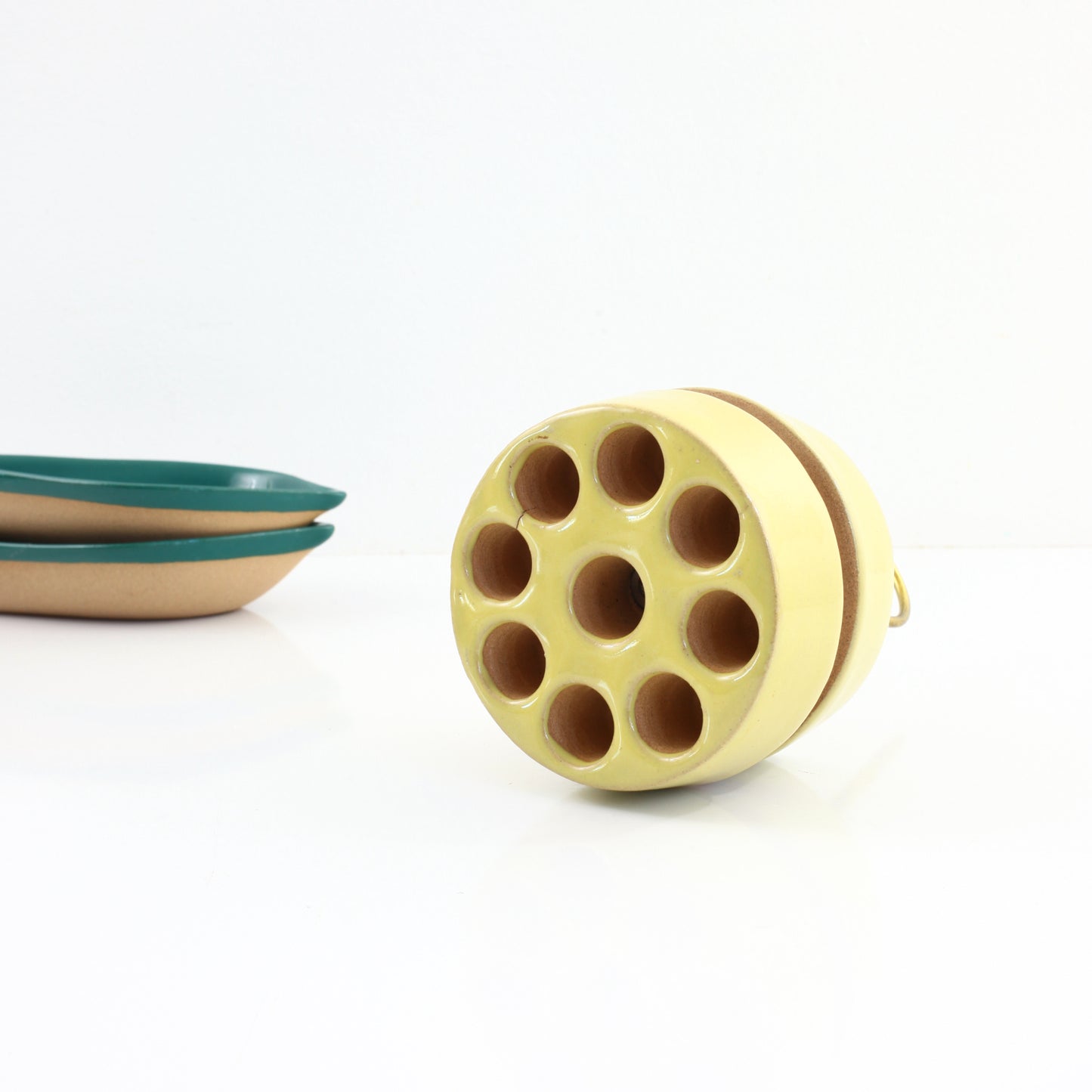 SOLD - Mid Century Glidden Pottery Lazy Daisy Snack Server by Ernest Sohn