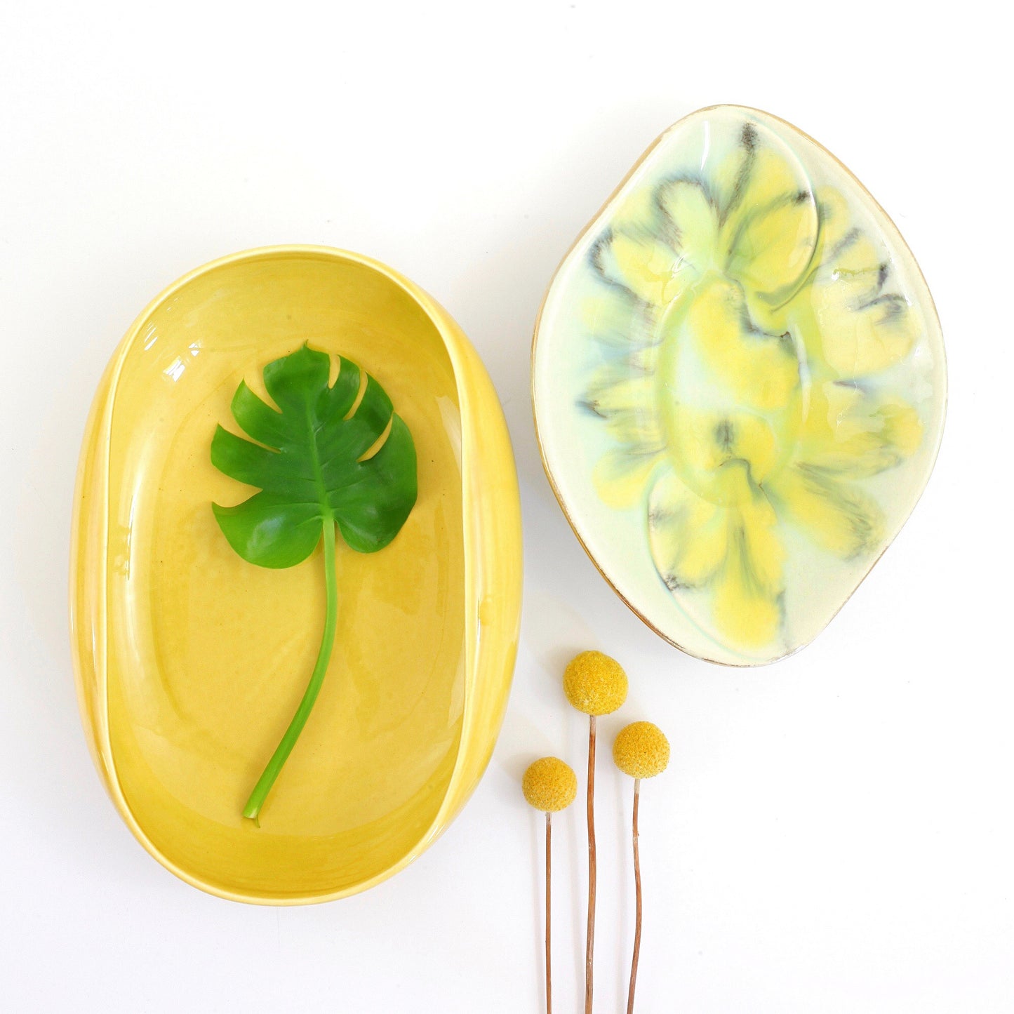 SOLD - Vintage Russel Wright Chartreuse American Modern Serving Bowl by Steubenville