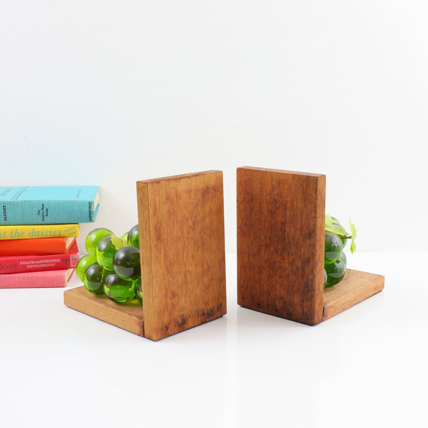 SOLD - Mid Century Modern Green Lucite Grape Bookends