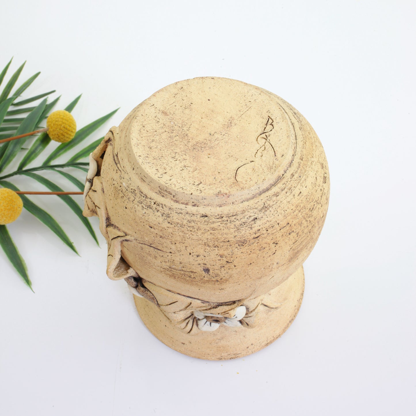 SOLD - Vintage Studio Pottery Vase / Stoneware Flowers