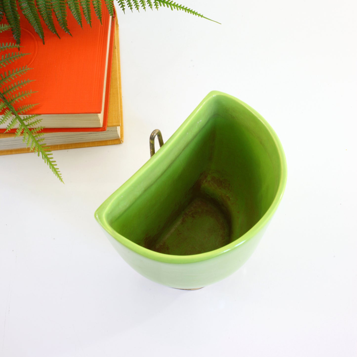 Vintage Maddux of California Wall Planter with Brass Base
