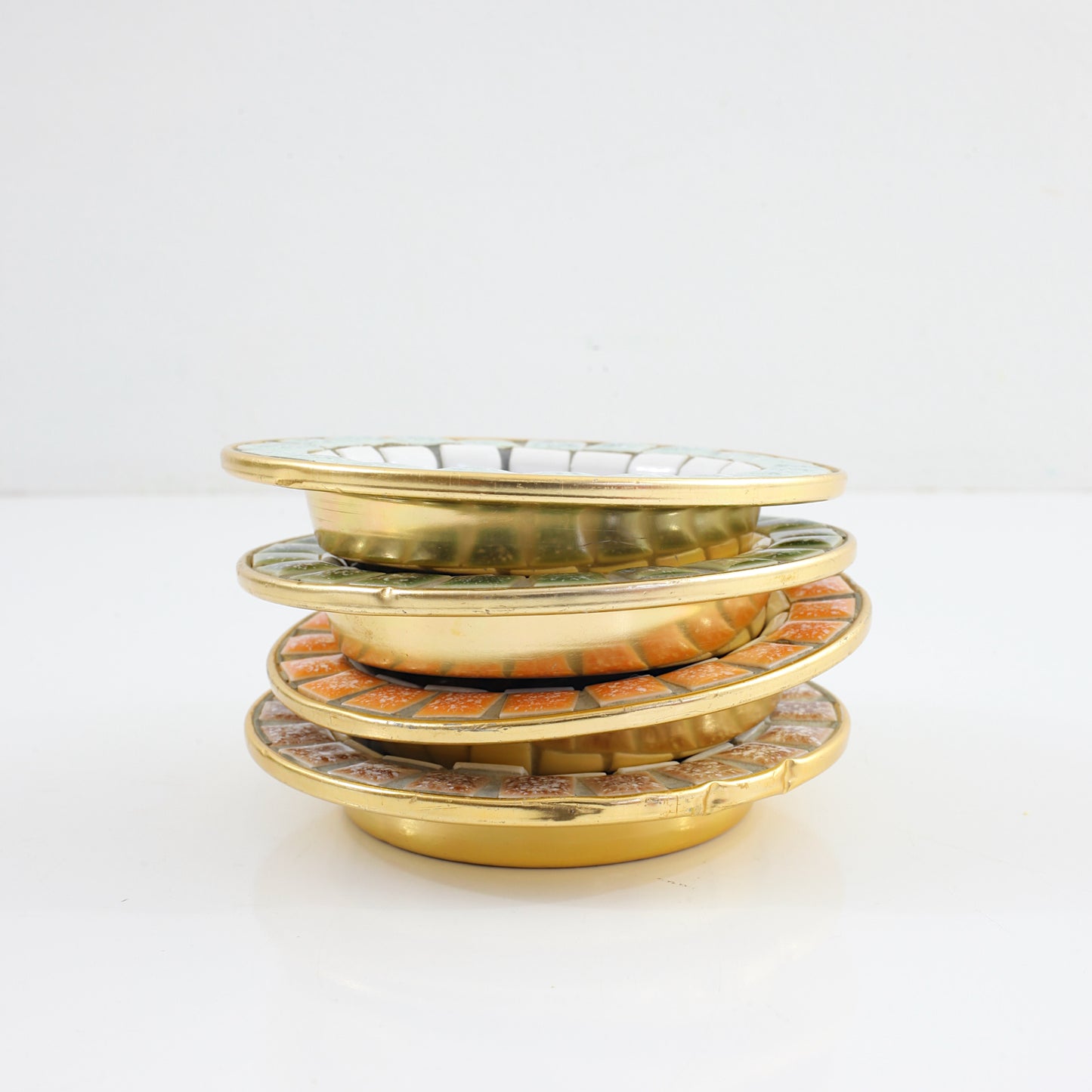 SOLD - Mid Century Mosaic Tile Coasters / Set of Four