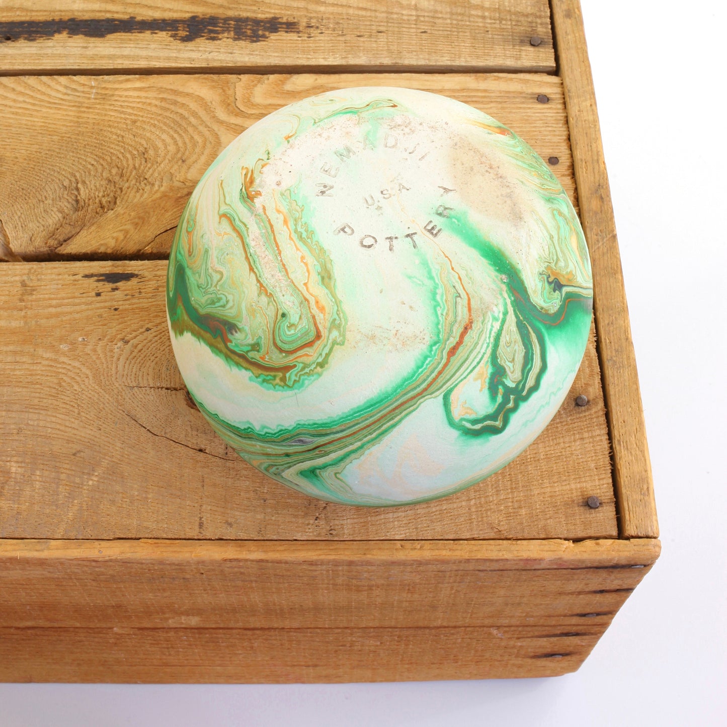 SOLD - Vintage Green Nemadji Pottery Planter