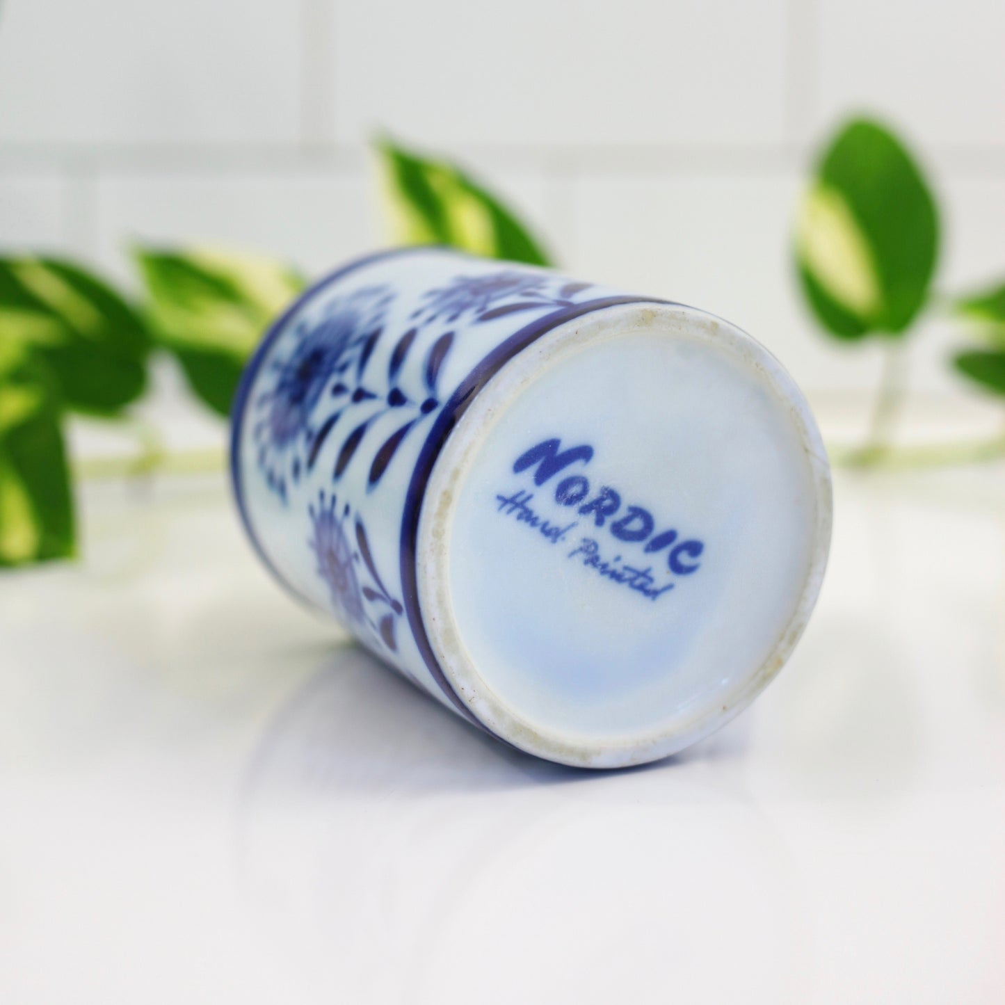 SOLD - Vintage Nordic Stoneware Flower Mug