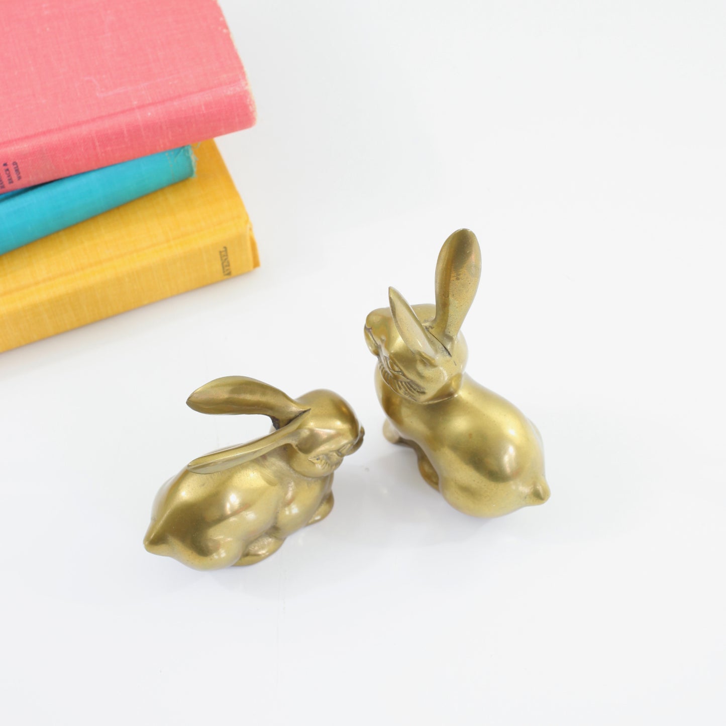 SOLD - Vintage Pair of Brass Rabbits