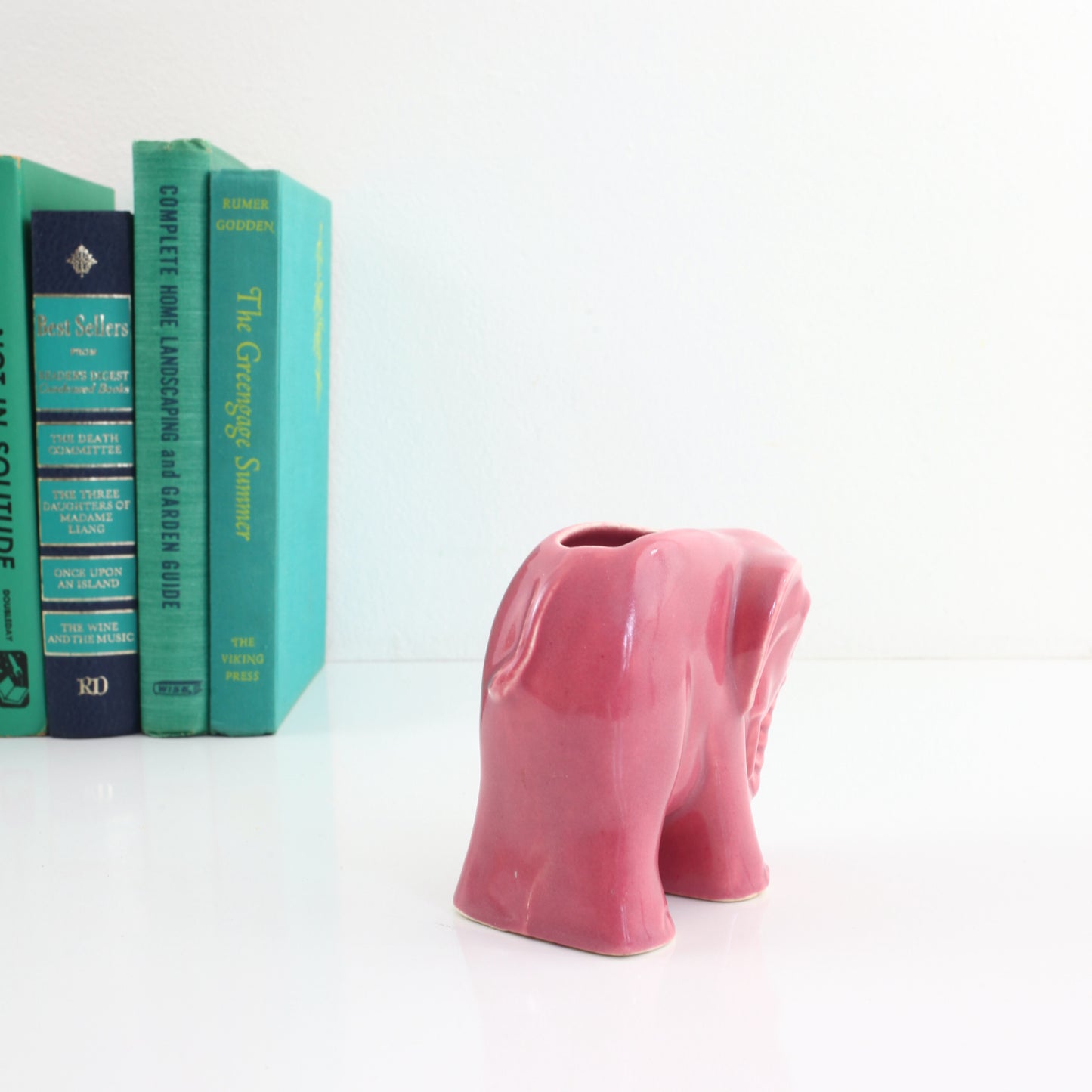 SOLD - Vintage Pink Elephant Planter
