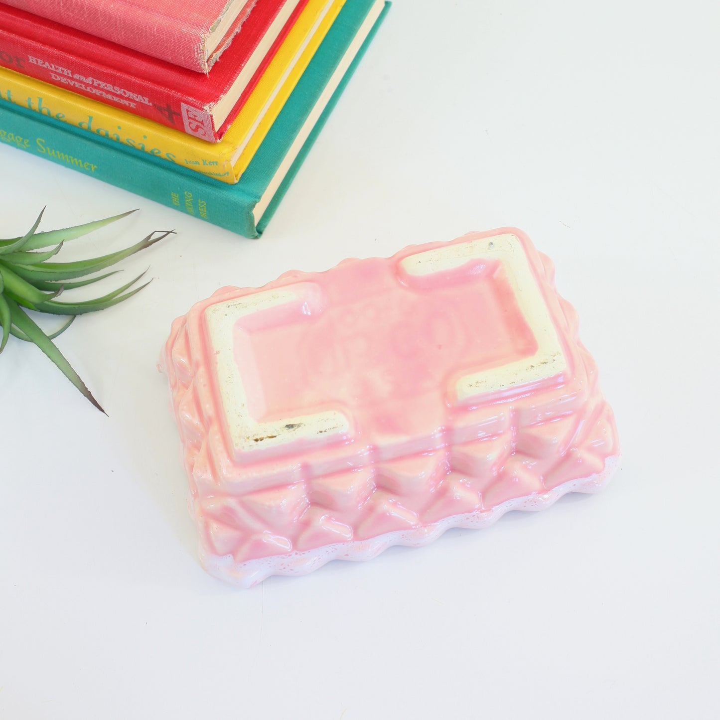 SOLD - Vintage Pink Upco Geometric Planter