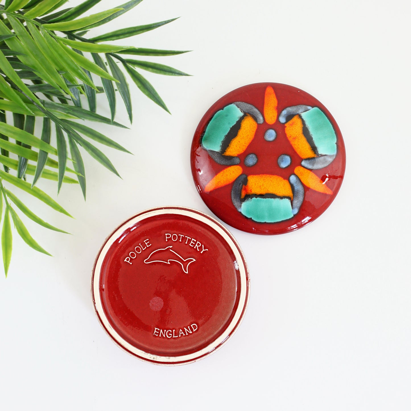 SOLD - Vintage Poole Pottery Volcano Trinket Box