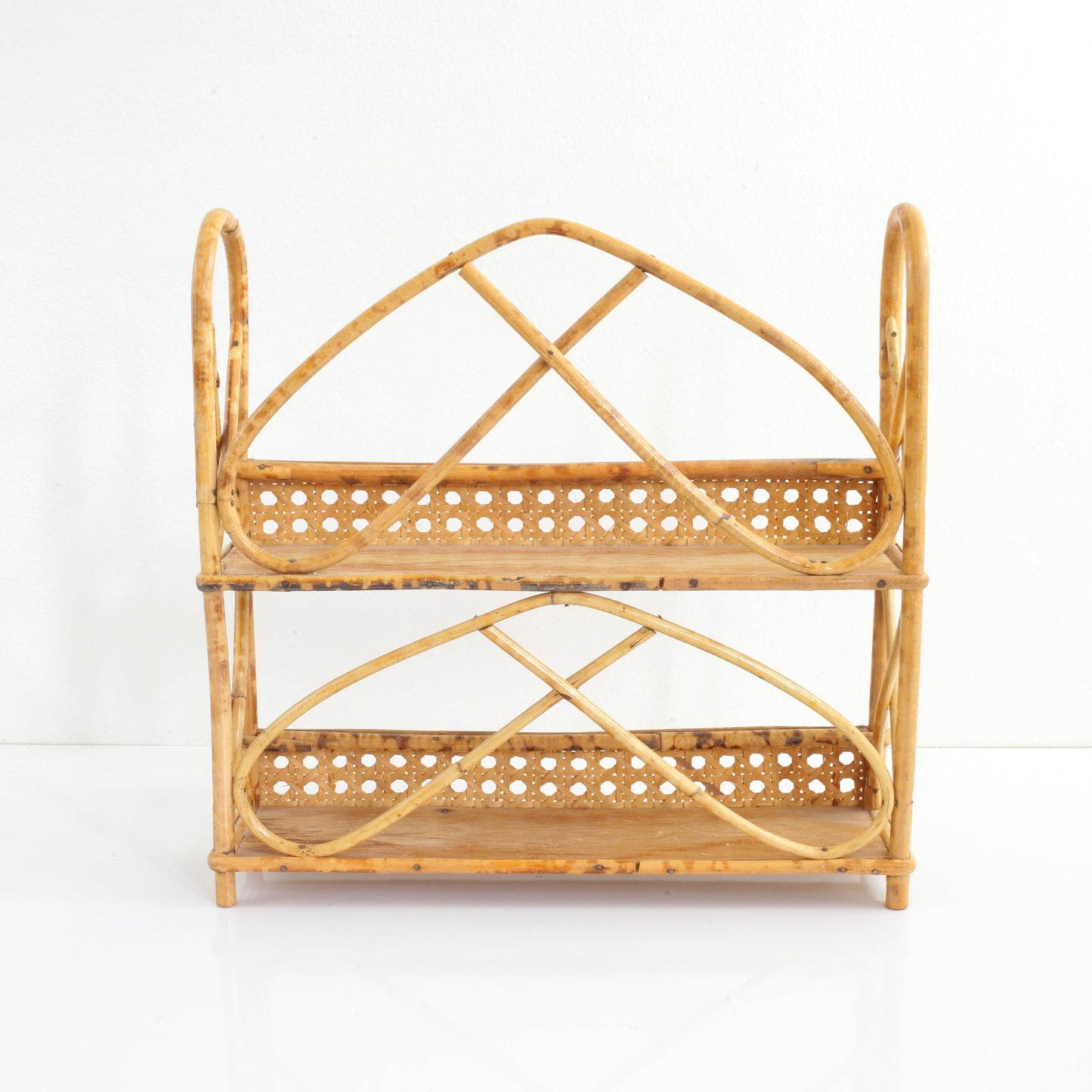 SOLD - Vintage Rattan & Wicker Shelf