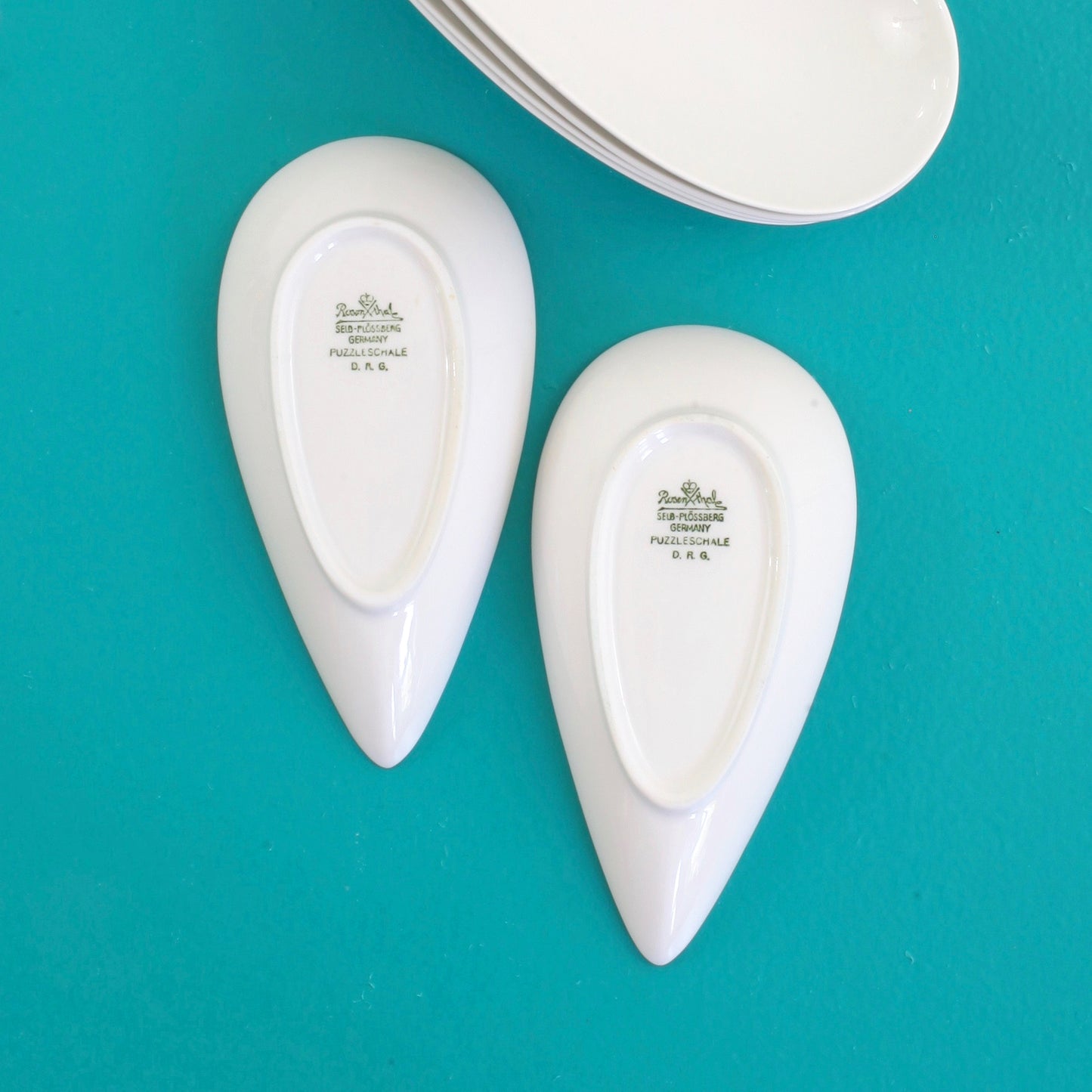 SOLD - Mid Century Rosenthal Puzzleschale White Teardrop Dishes