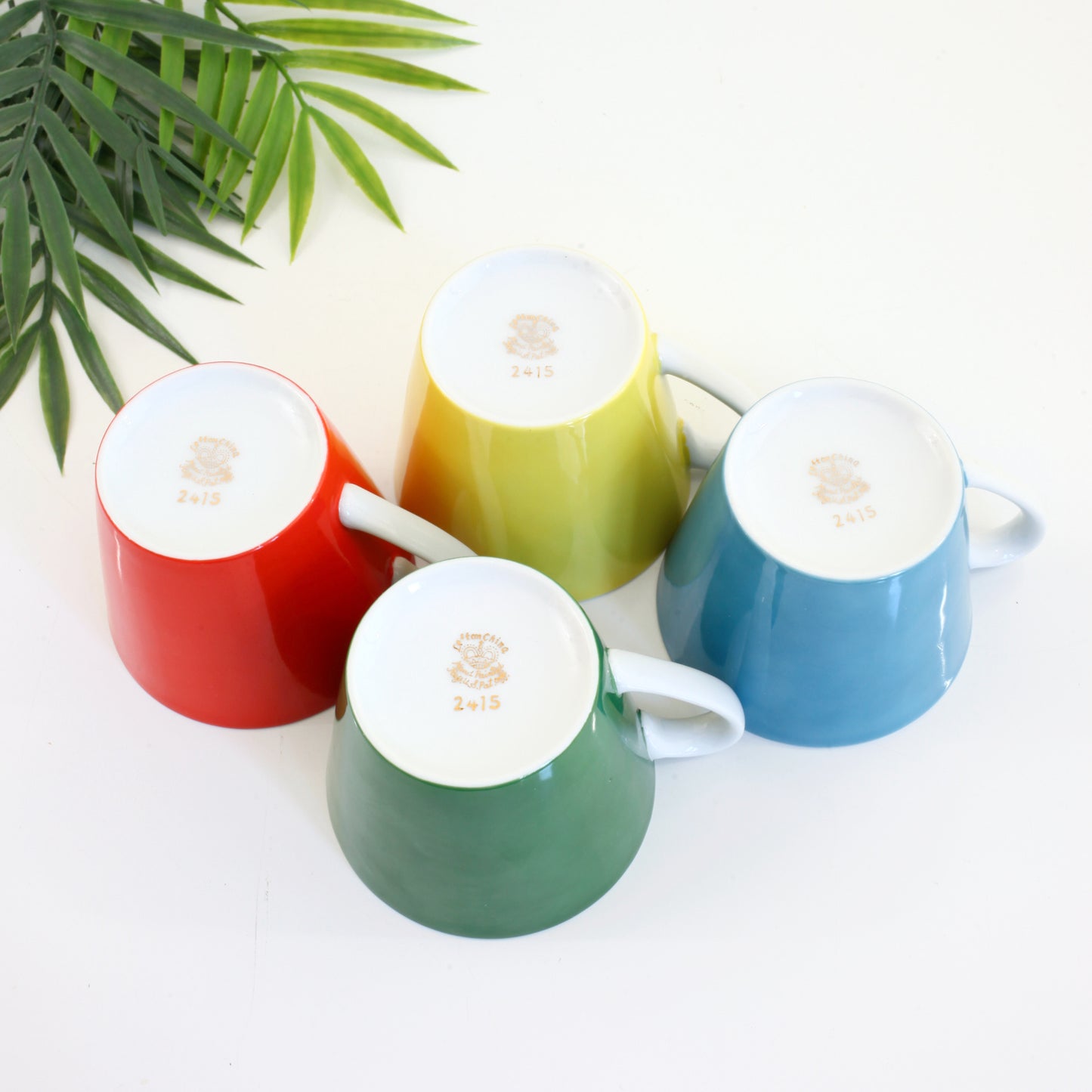 SOLD - Set of 4 Vintage Lefton Rainbow Mugs