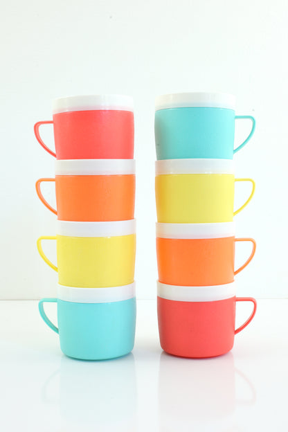 SOLD - Vintage Bolero Rainbow Mugs / Set of 4