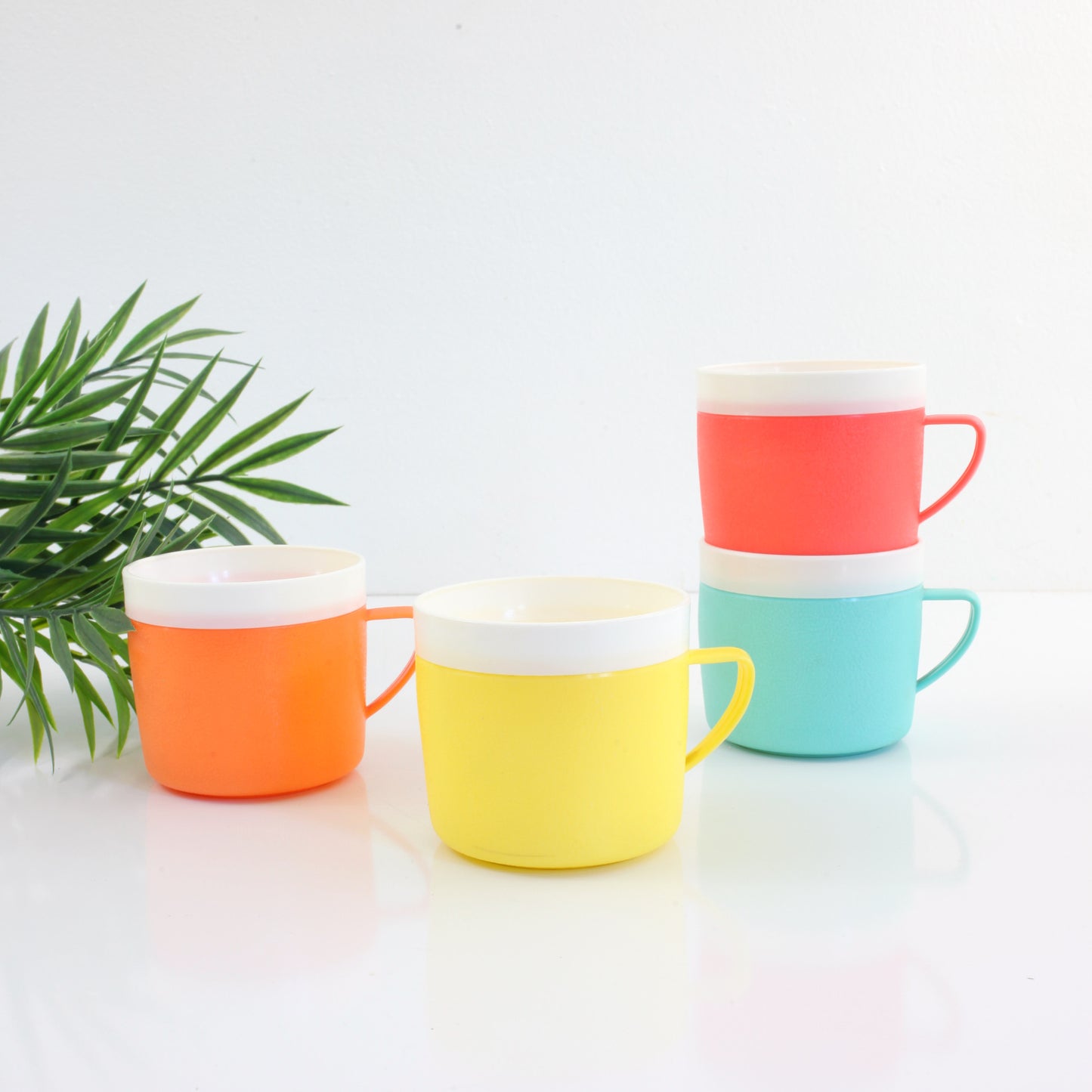 SOLD - Vintage Bolero Rainbow Mugs / Set of 4