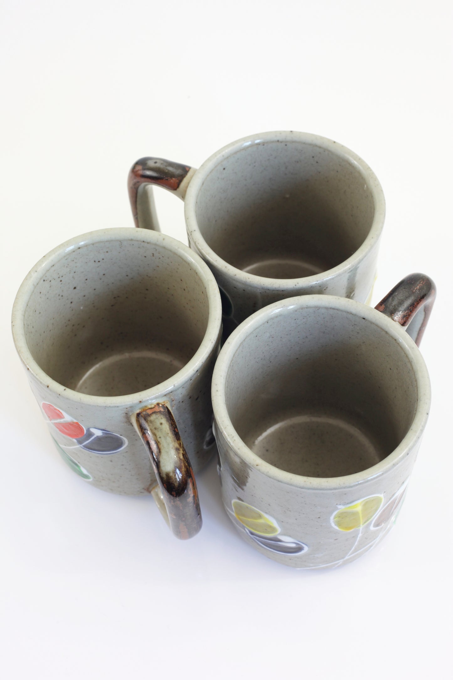 SOLD - Vintage Stoneware Abstract Flower Mug