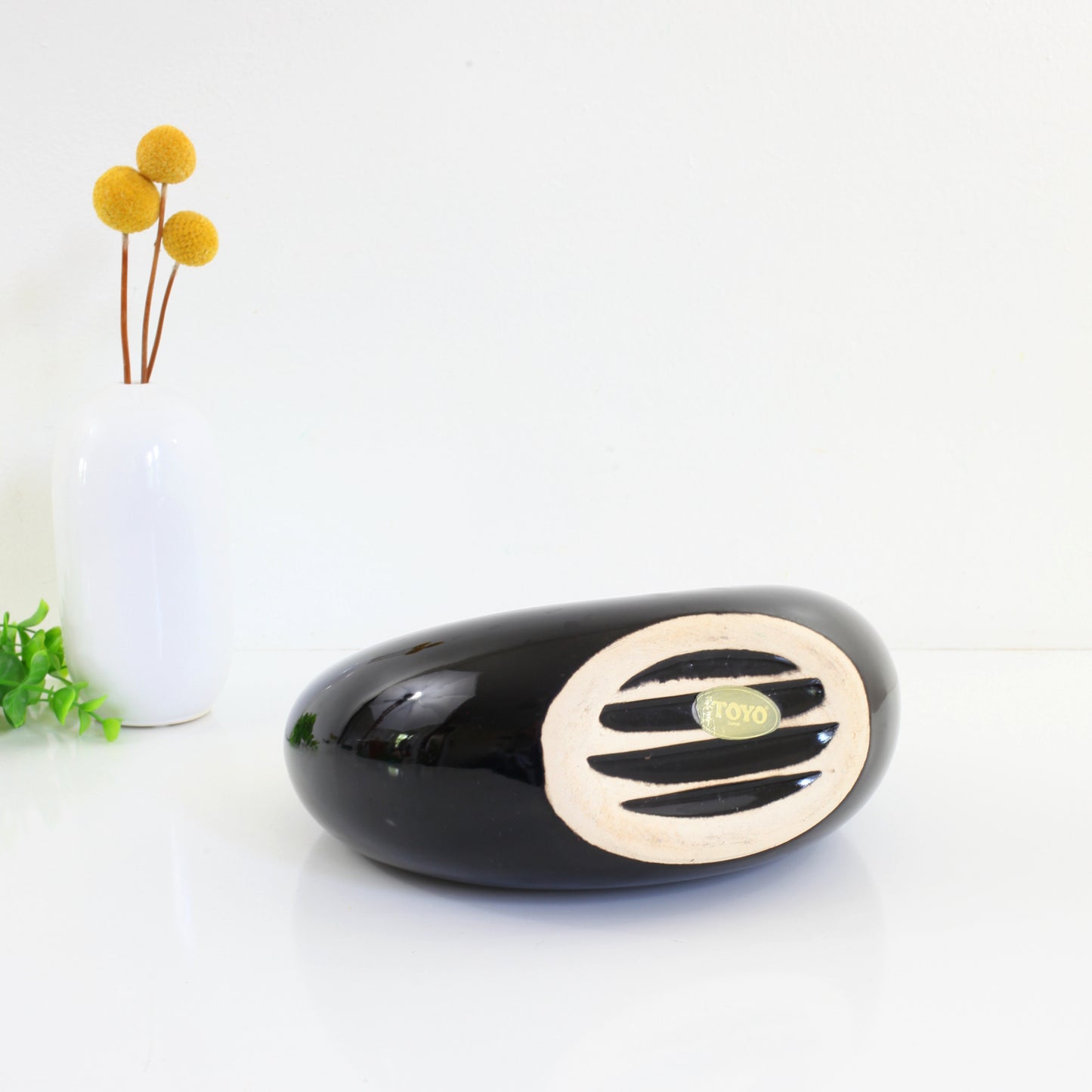 SOLD - Mid Century Modern Toyo Japan Black Ikebana Vase