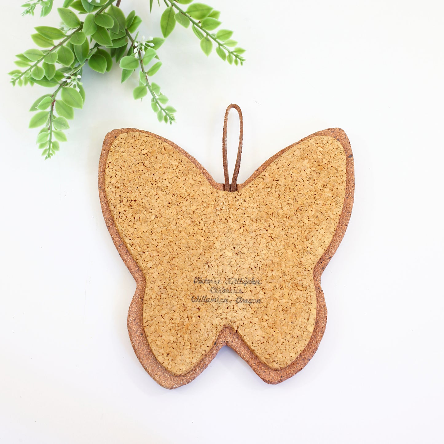 SOLD - Vintage Stoneware Butterfly Trivet by Victoria Littlejohn Ceramics