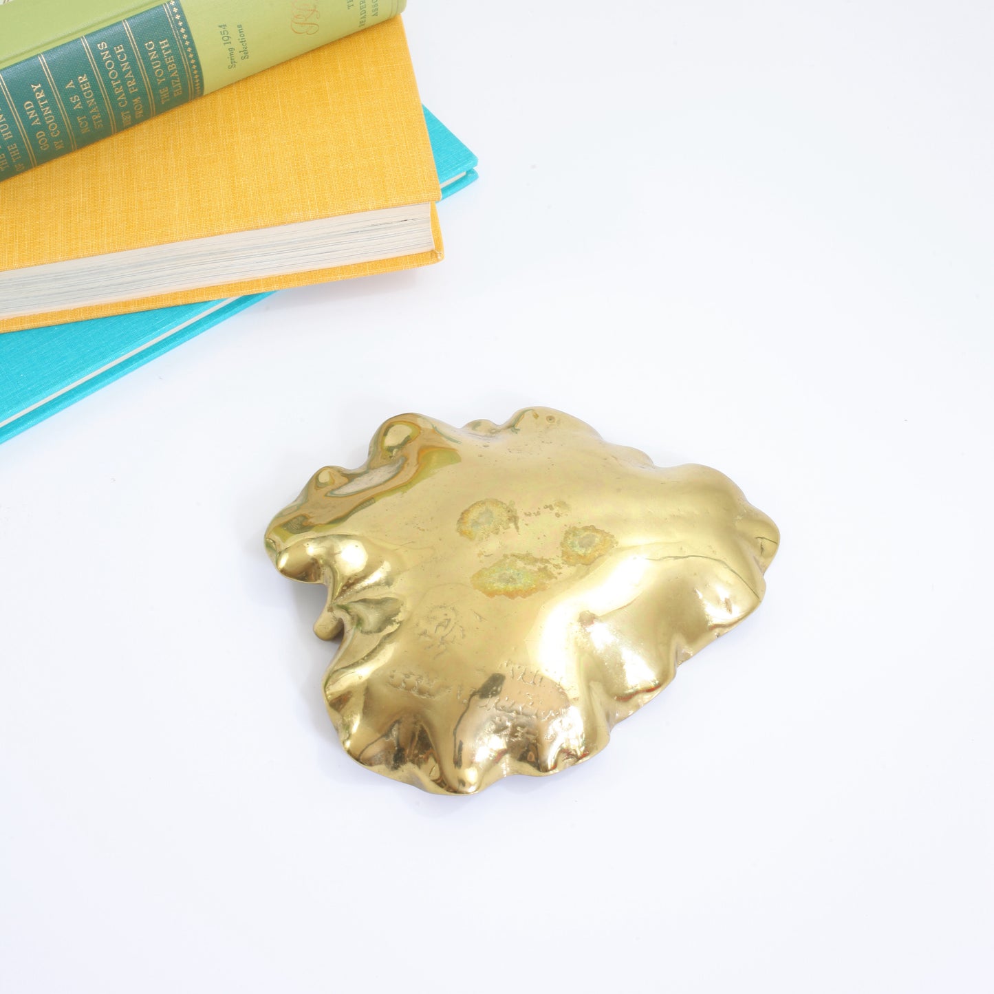 SOLD - Vintage Virginia Metalcrafters Brass Rhubarb Leaf Dish