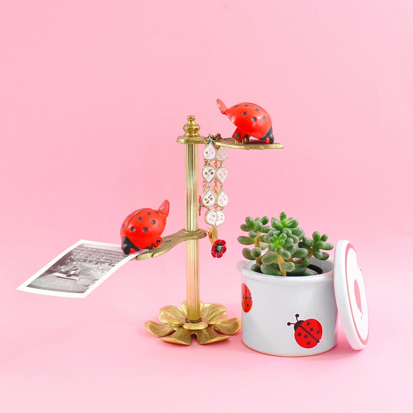 SOLD - Vintage Waechtersbach Ladybug Jam Jar