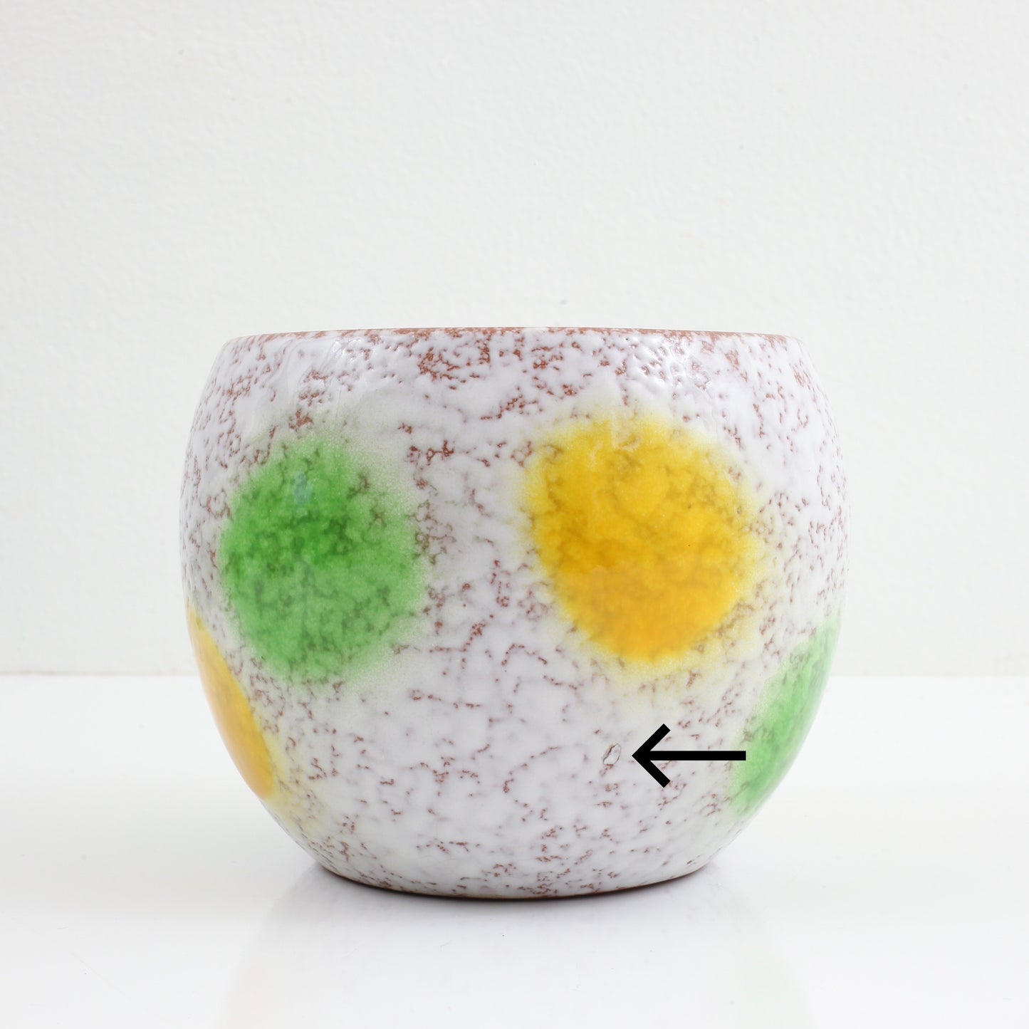 SOLD - Mid Century West German Polka Dot Pottery Planter