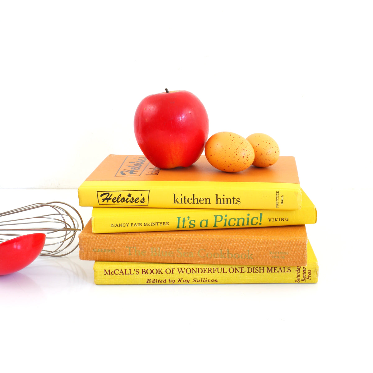 Basic Cookbook Yellow Vintage Yellow & Orange Cookbook Collection / Colorful Vintage Book St ...