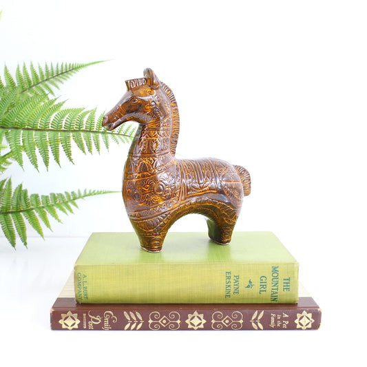 Mid Century Bitossi Style Ceramic Horse