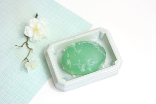 SOLD - Antique Semi-Granite Cook & Hancock Soap Dish