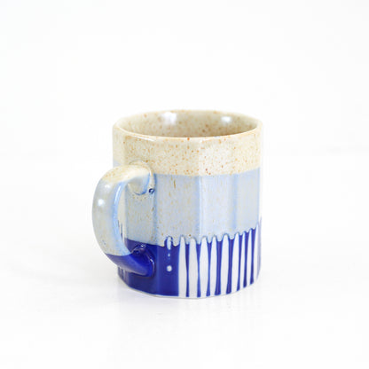 SOLD - Vintage Blue Striped Pottery Mug