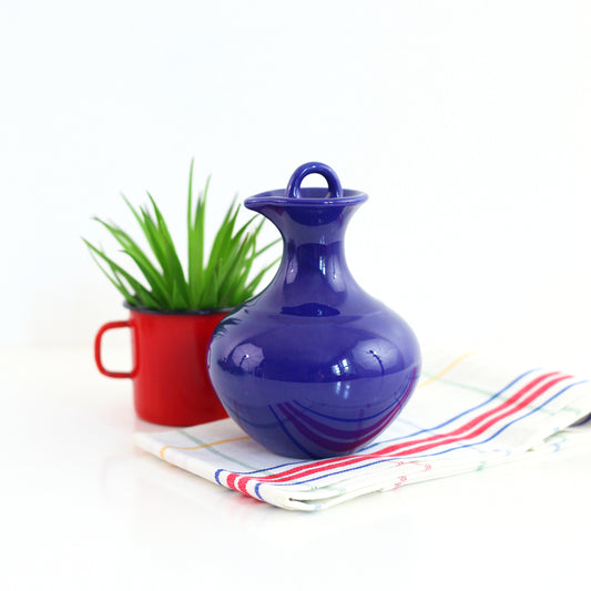 SOLD - Vintage Cobalt Blue Franciscan El Patio Pitcher / Gladding McBean Carafe